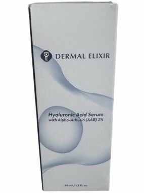 Dermal Elixir Hyaluronic Acid Serum with Alpha-Arbutin (AAB) 2% NIB Retail $50